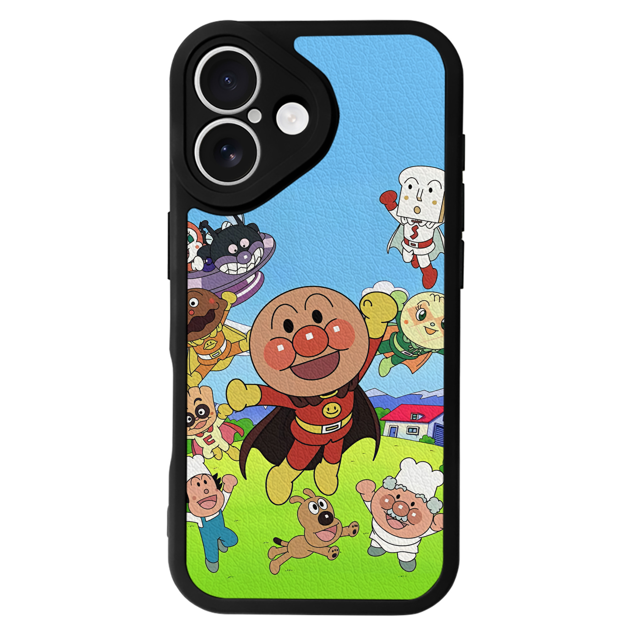 （画像用） アンパンマン Anpanman 【iPhone 16シリーズ対応】シリコンスマホケース（レザー調） 材質：シリコン